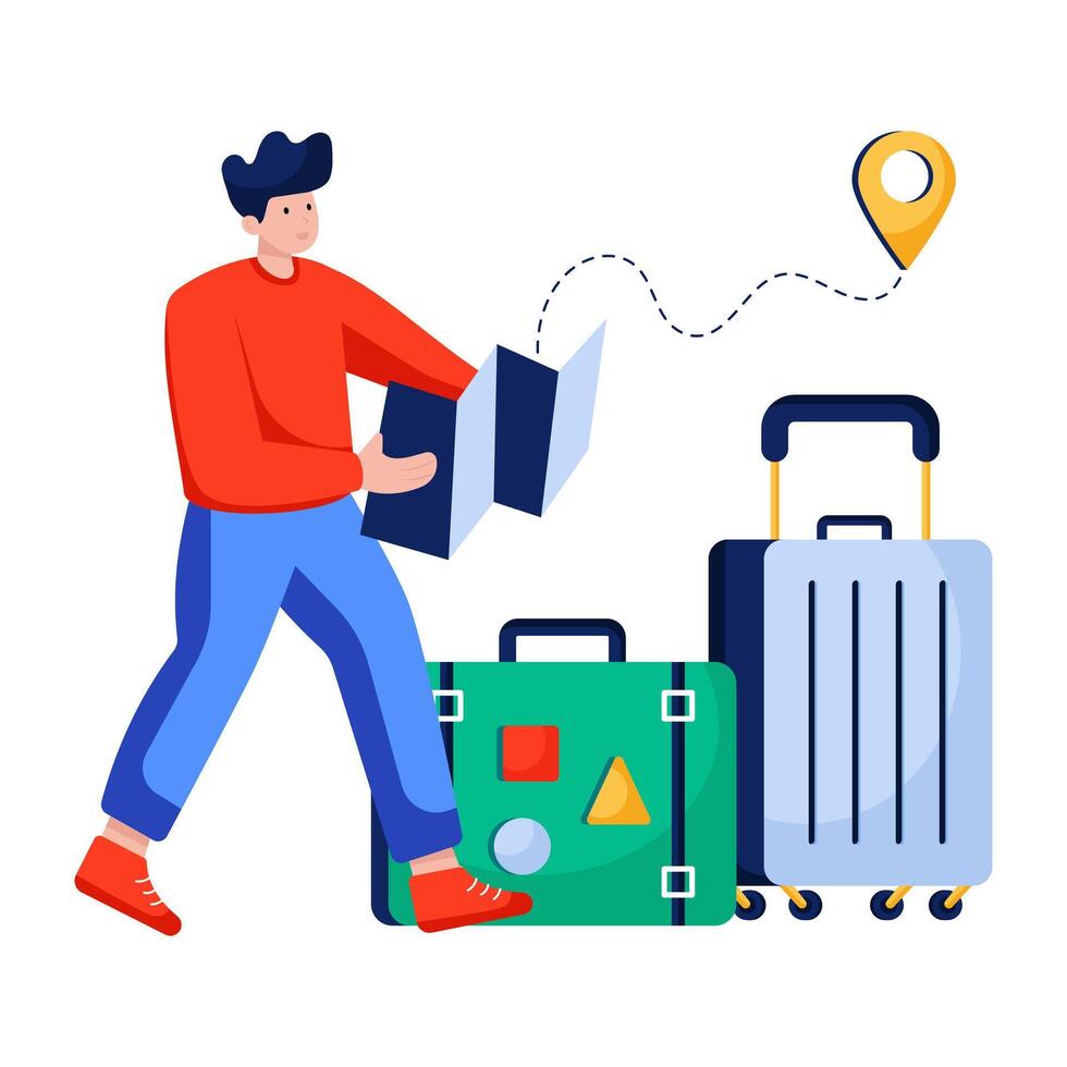 An illustration design of travel navigation vector