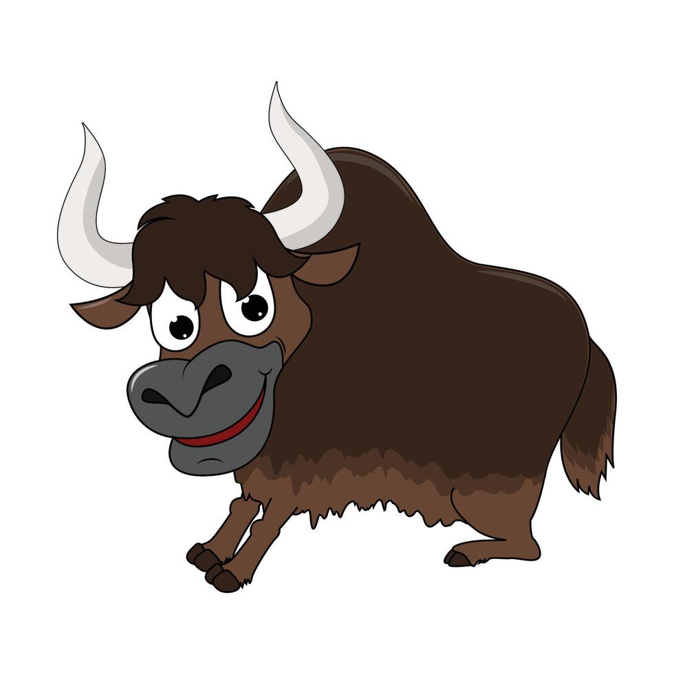 Funny Yak Animal Cartoon vector