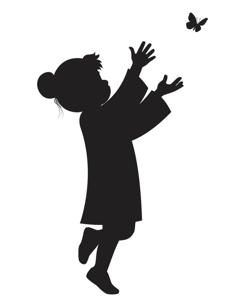 Silhouette of Girl Illustration vector