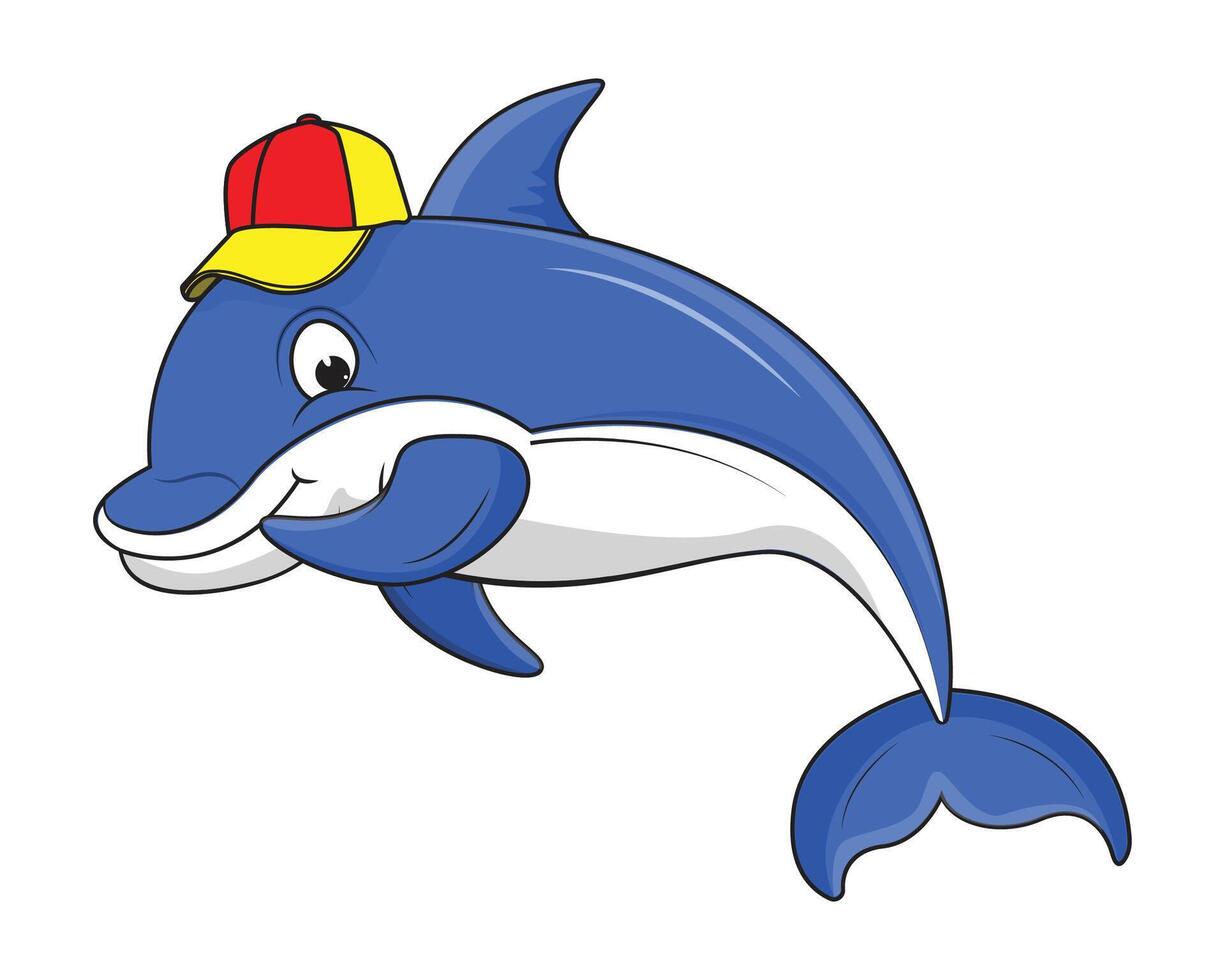 Dolphin Animal Cartoon Illustration Design vector