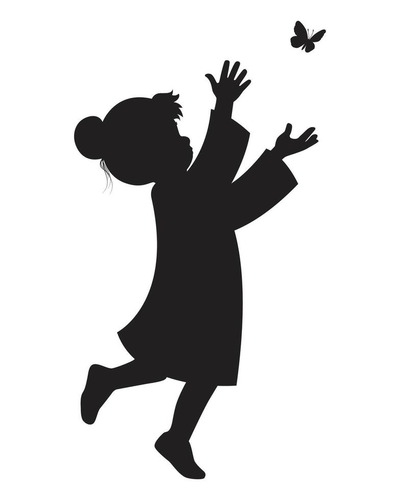 Silhouette of Little Girl Illustration vector