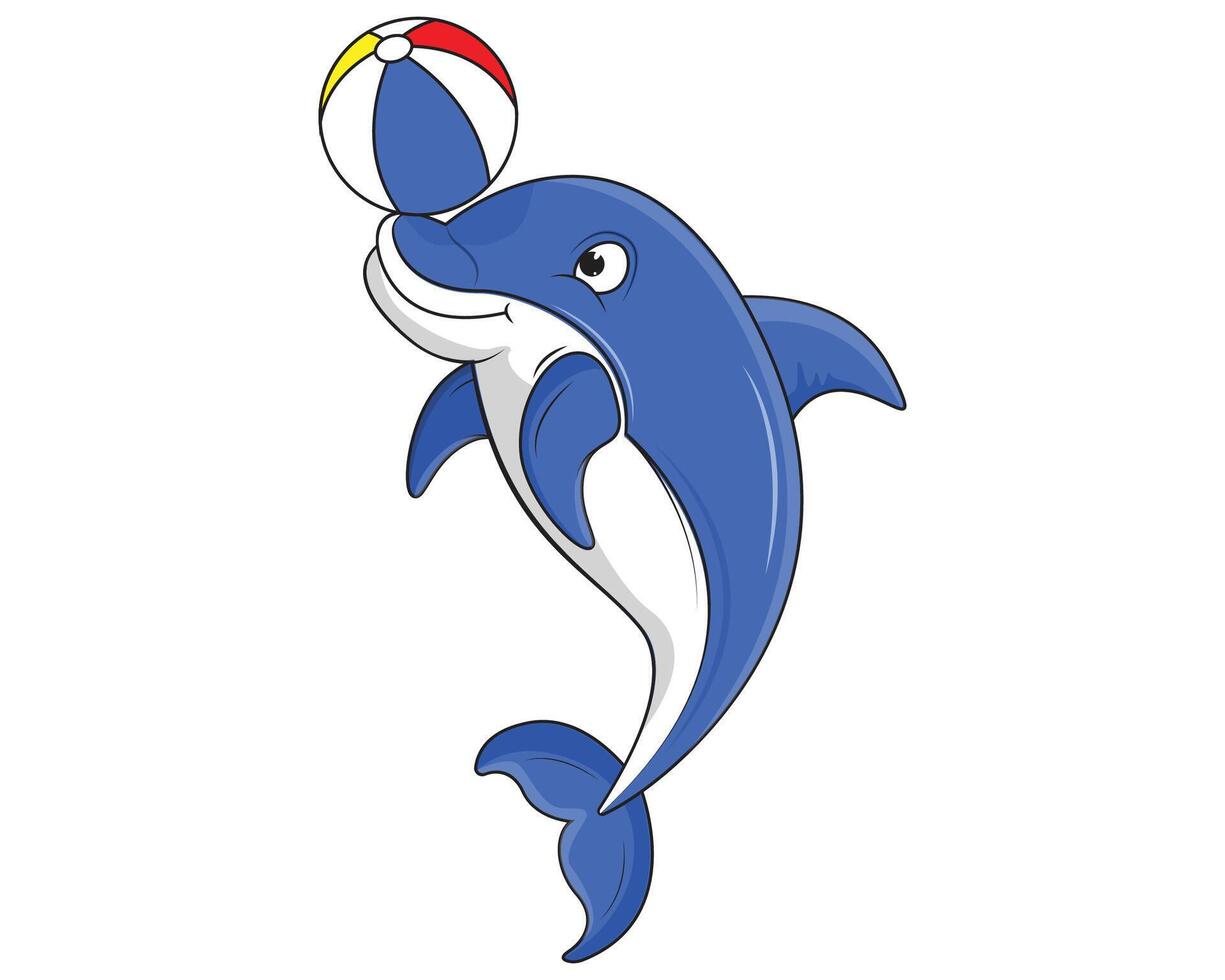 Cute Dolphin Animal Cartoon design vector