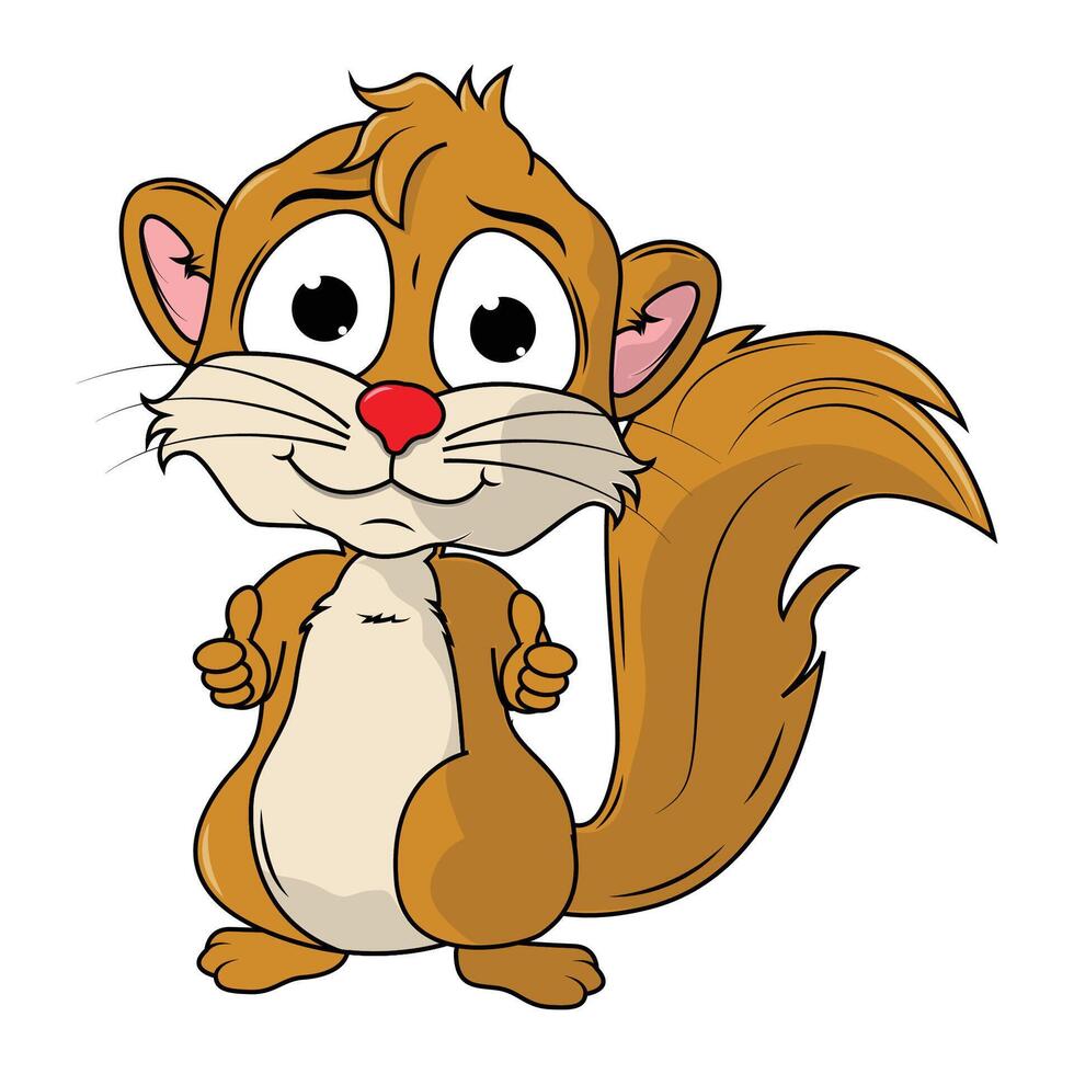 simple Cartoon Illustration of a Cute Xerus vector