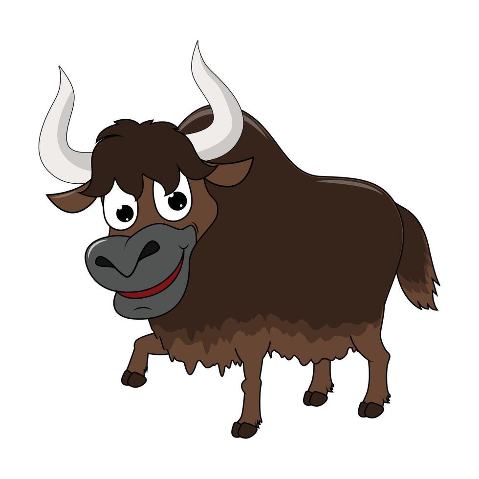 Adorable Yak Animal Cartoon vector