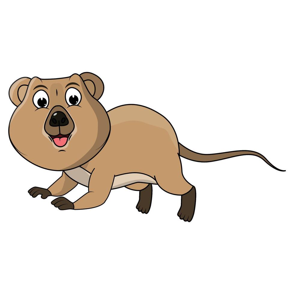 Cartoon Illustration of a Smiling Quokka vector