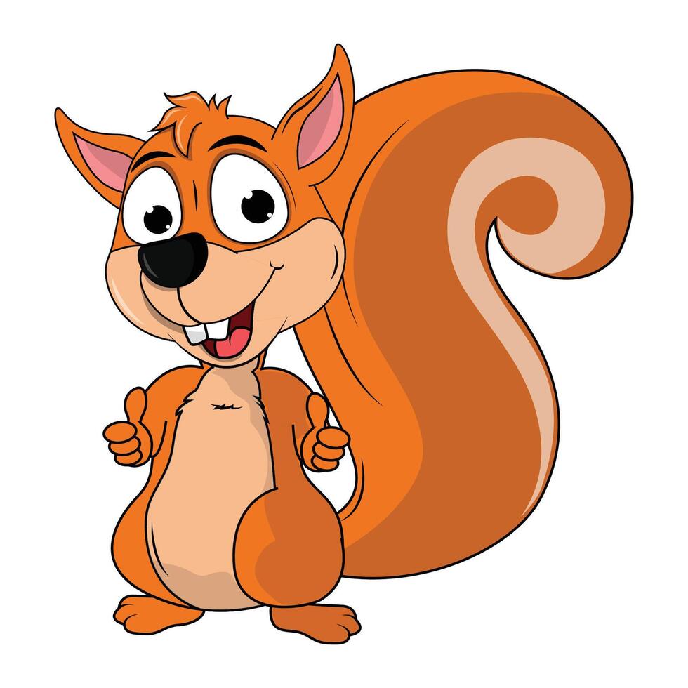 Cute Squirrel Cartoon Illustration Design vector