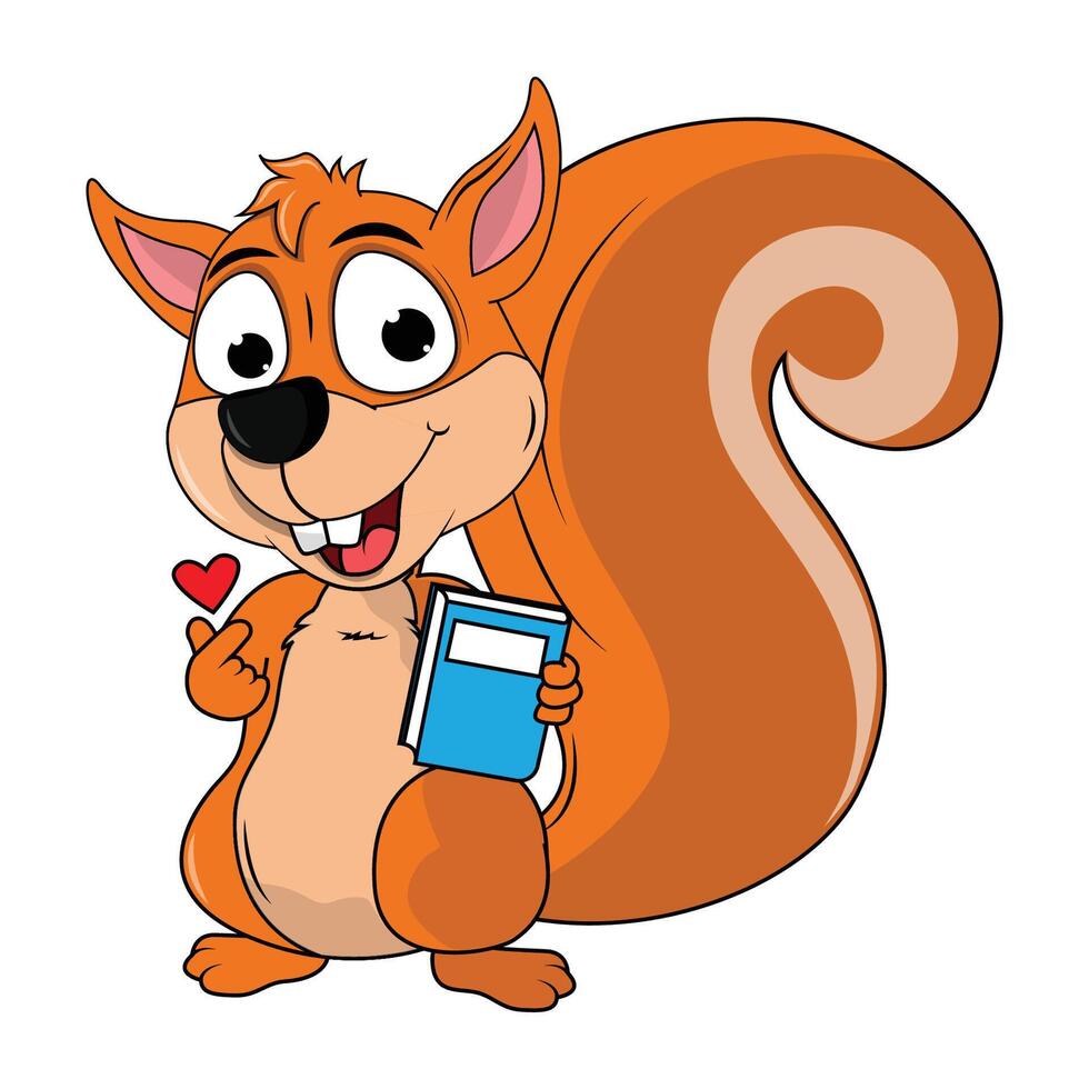 Adorable Squirrel Cartoon Illustration vector