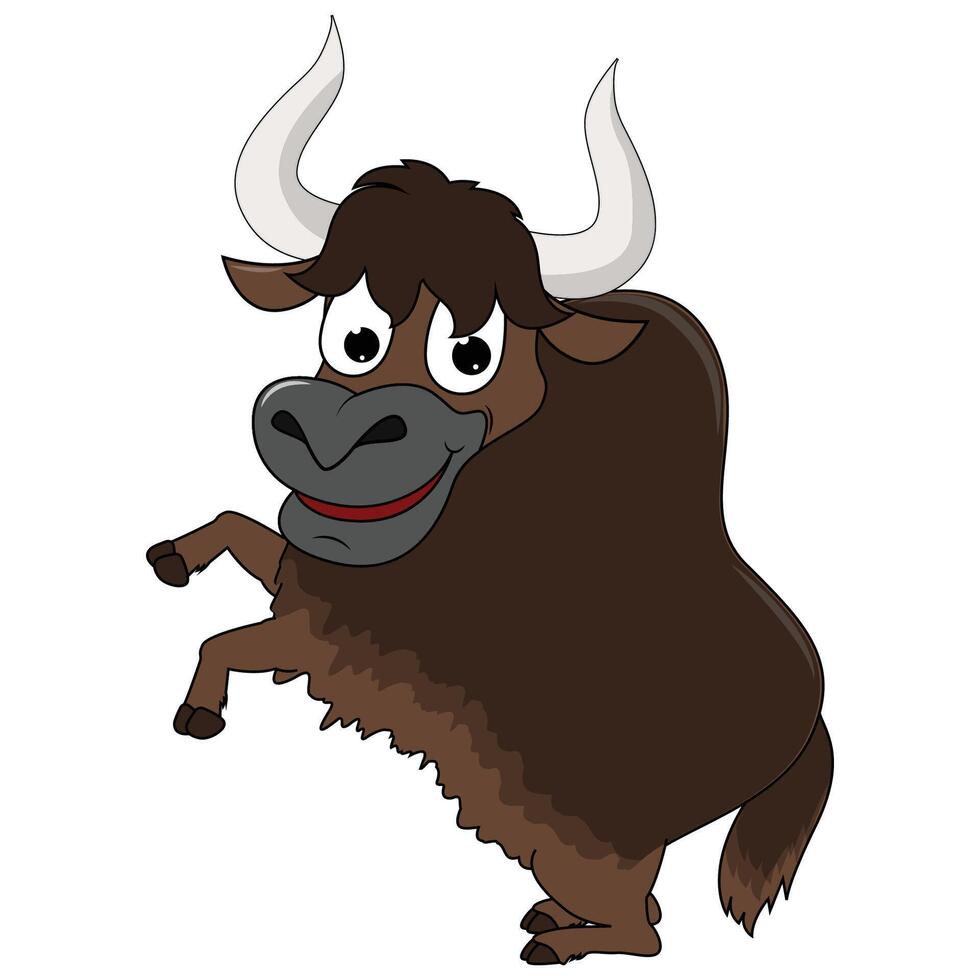 Cute Yak Animal Cartoon Illustration vector