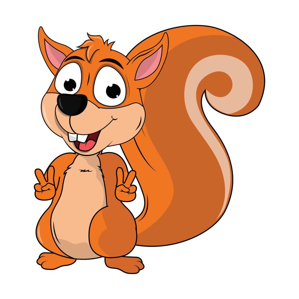 Adorable Squirrel Animal Cartoon Illustration Design vector
