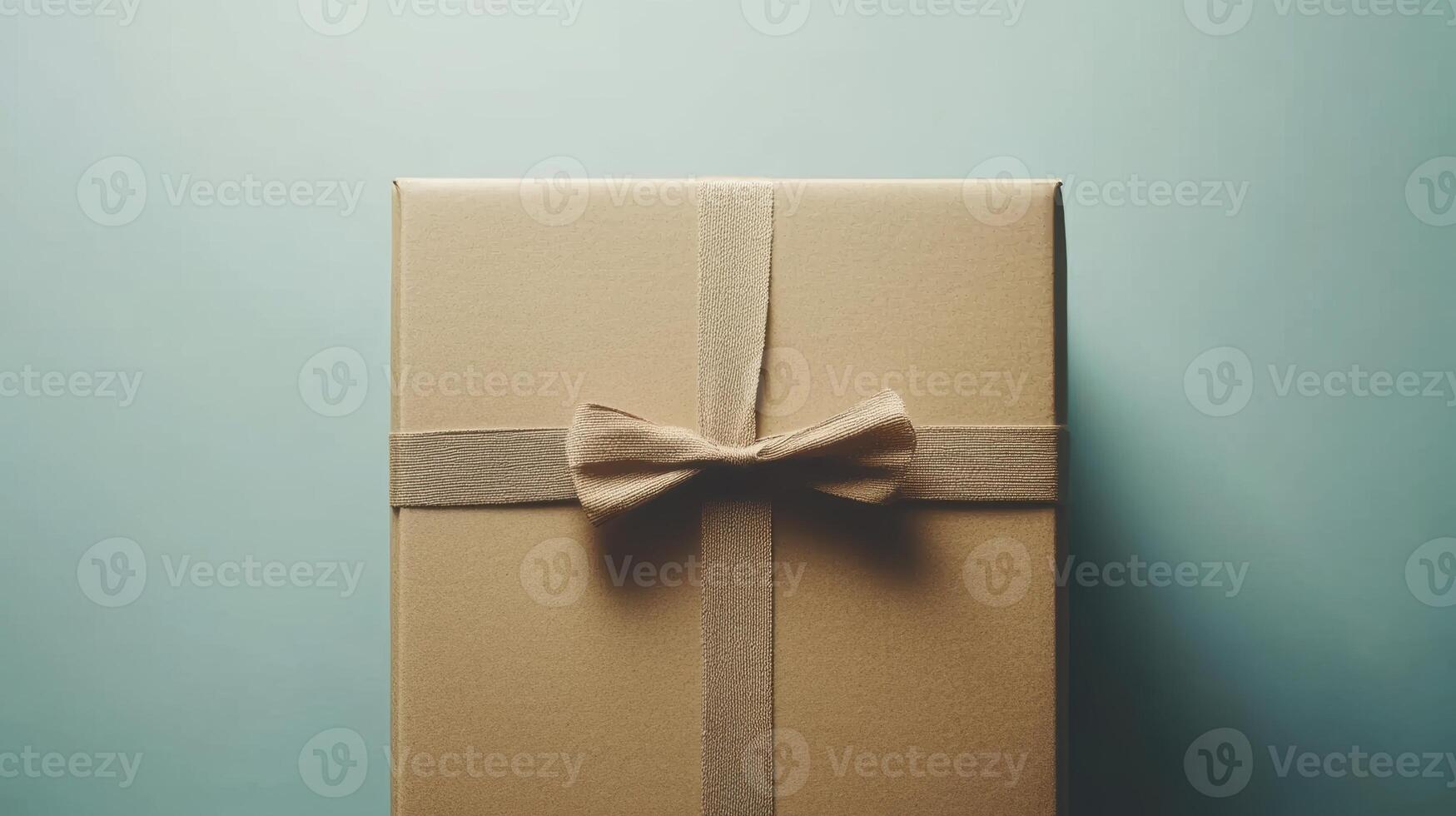 Gift Box Beige Bow. photo
