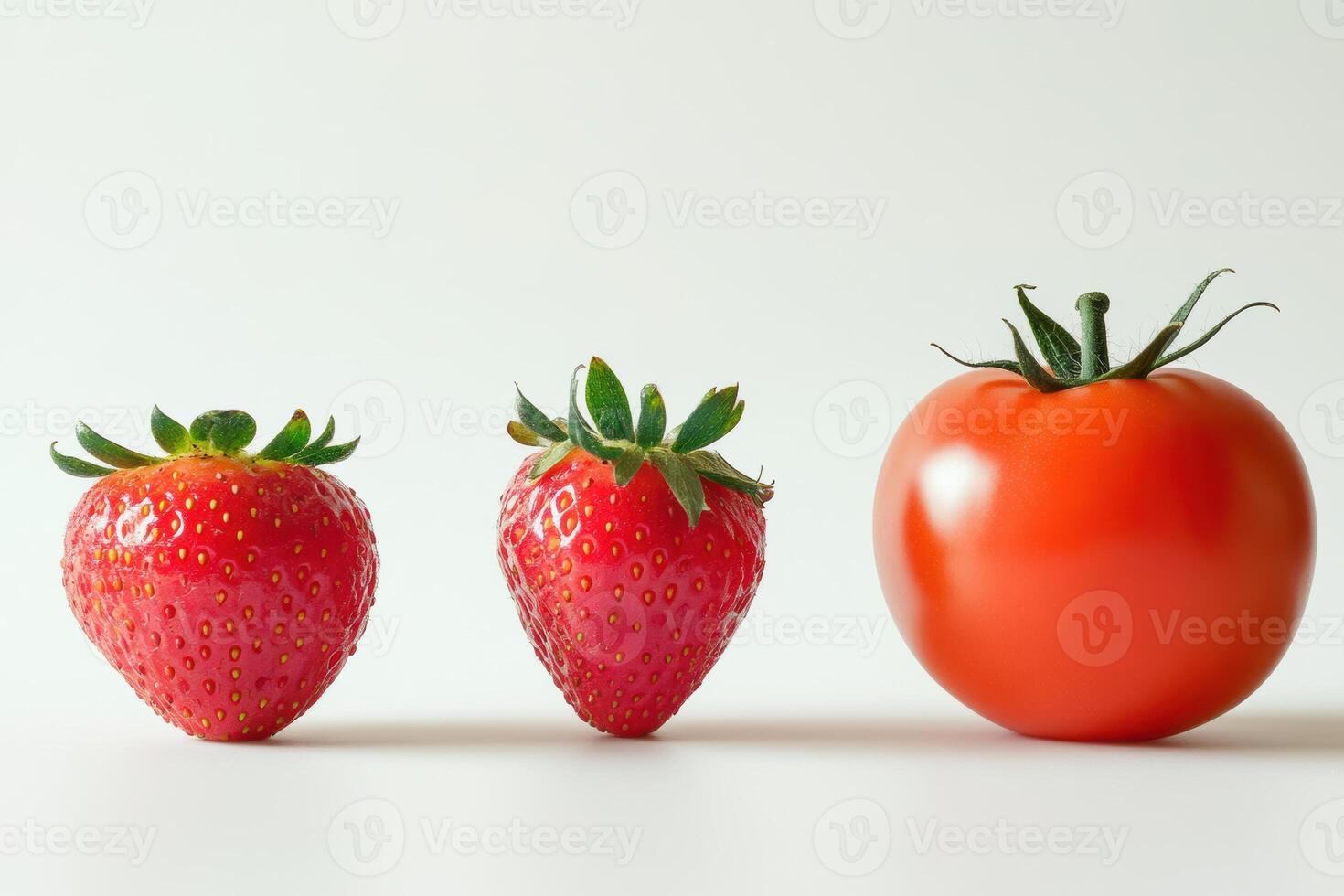 Strawberries Tomato Comparison. photo