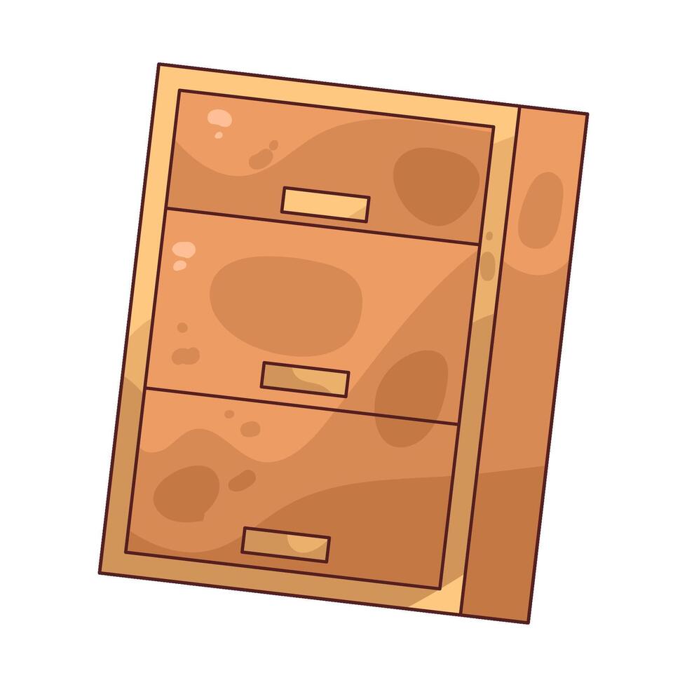 illustration of a wooden drawer vector