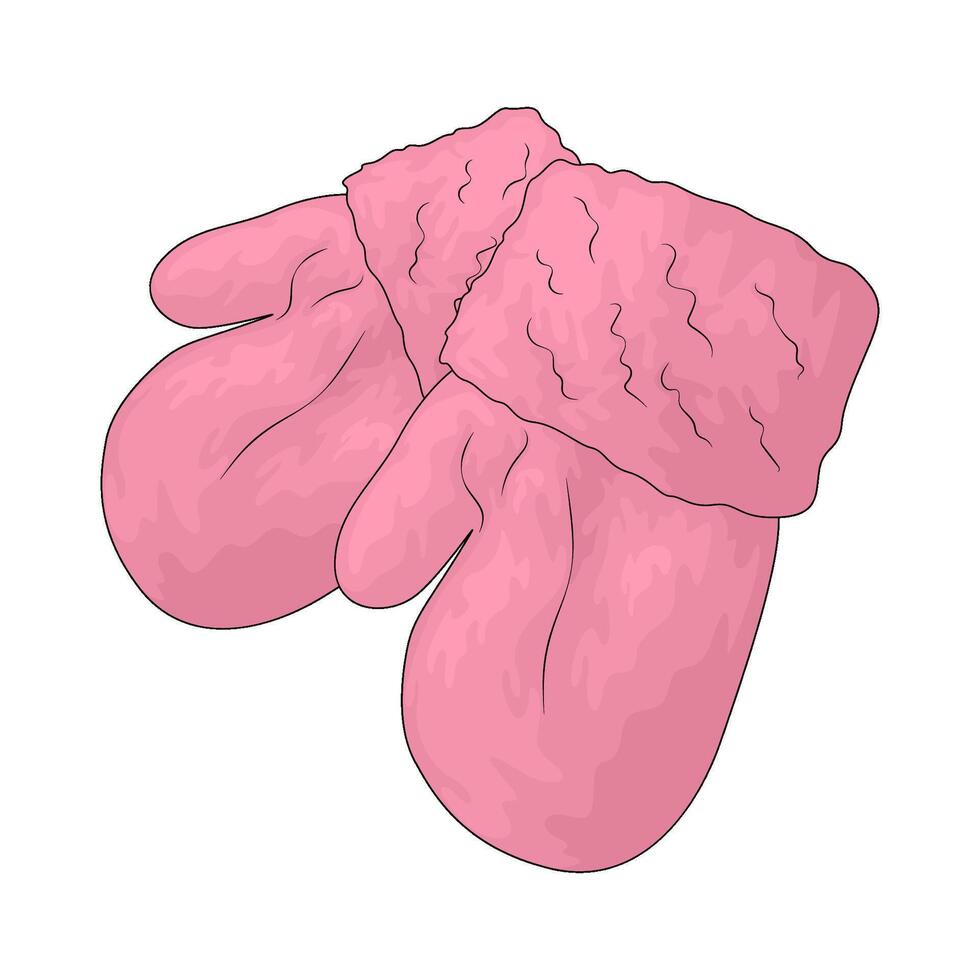 pink mittens illustration vector