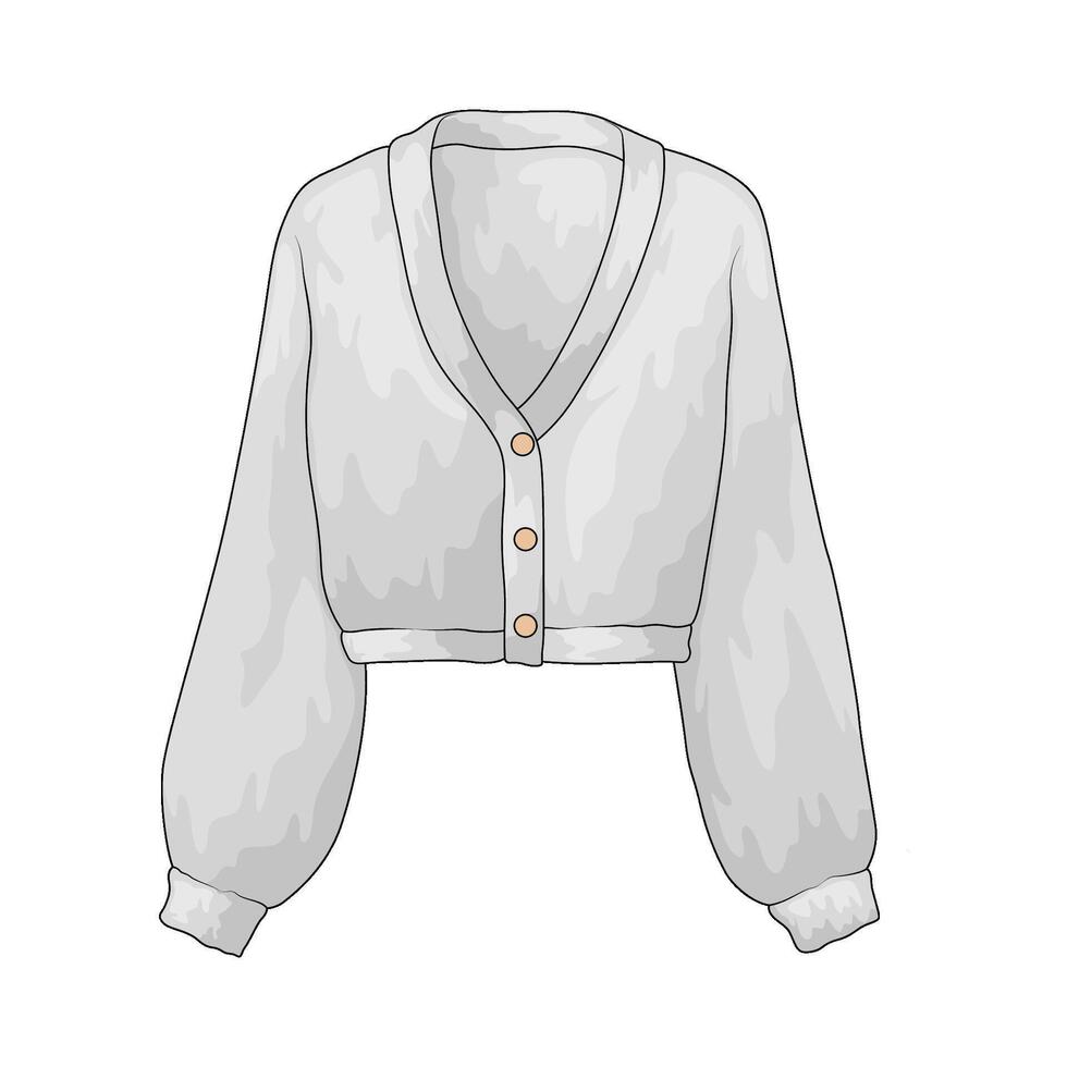 white cardigan illustration vector