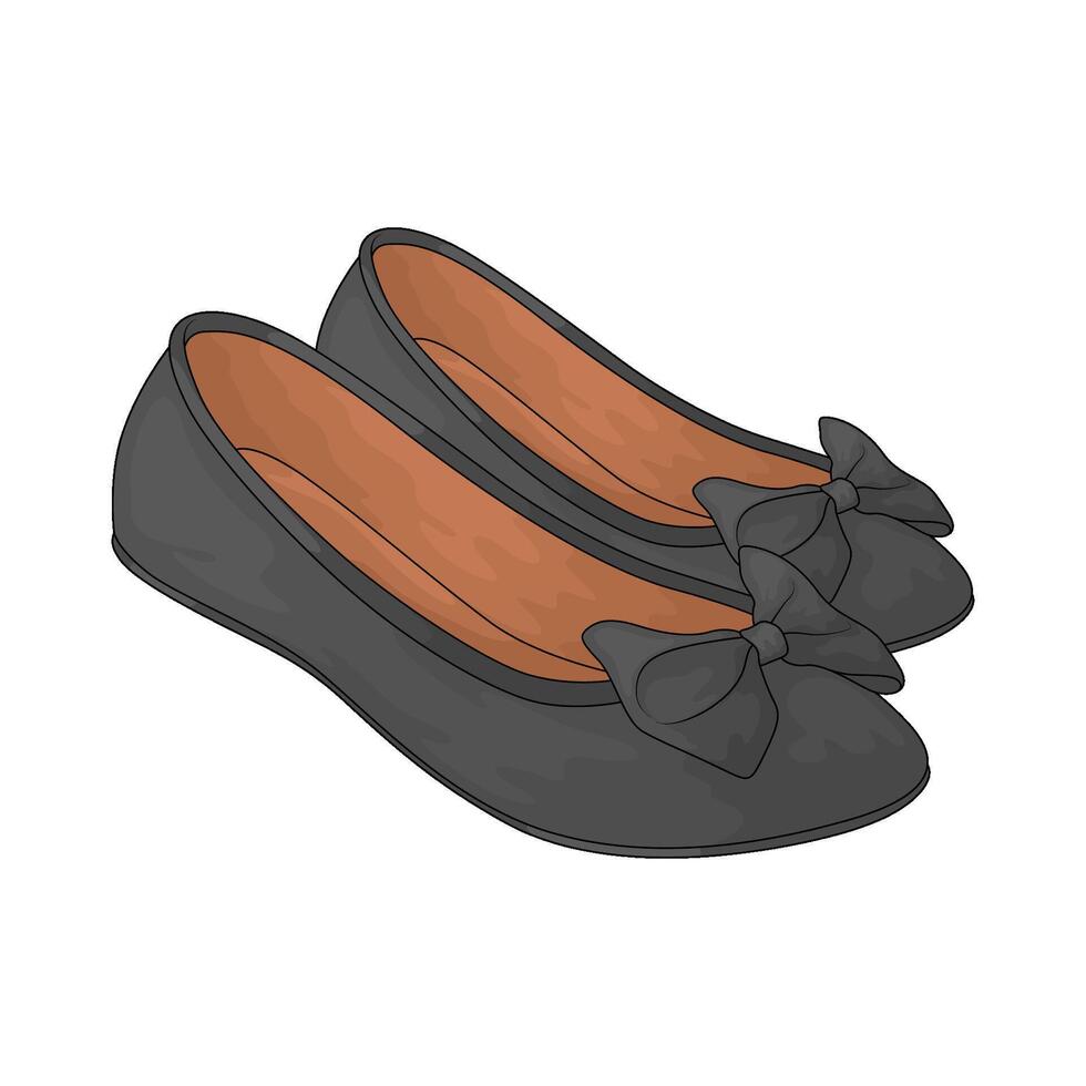 black flat shoes vector