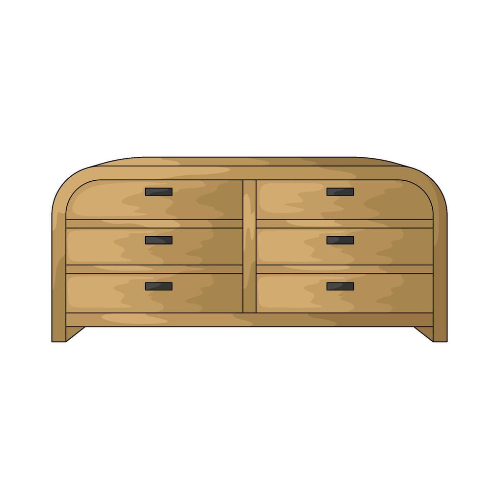 a wooden drawer vector