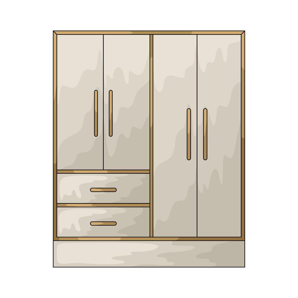 luxury wooden Wardrobe vector