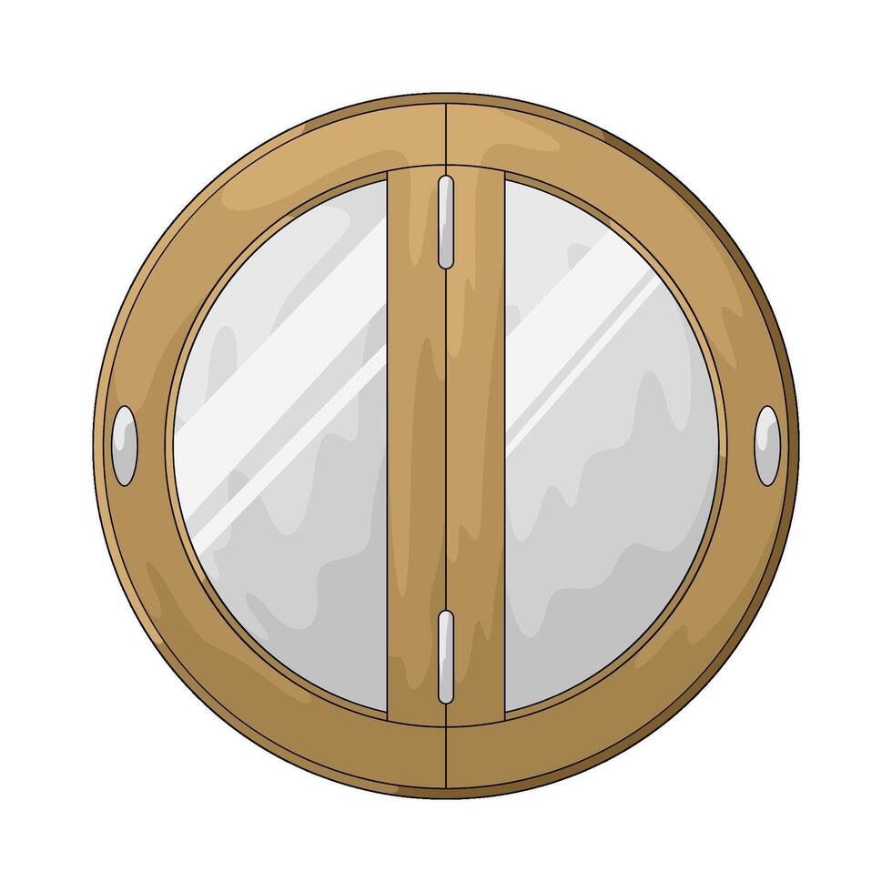 old circle window vector