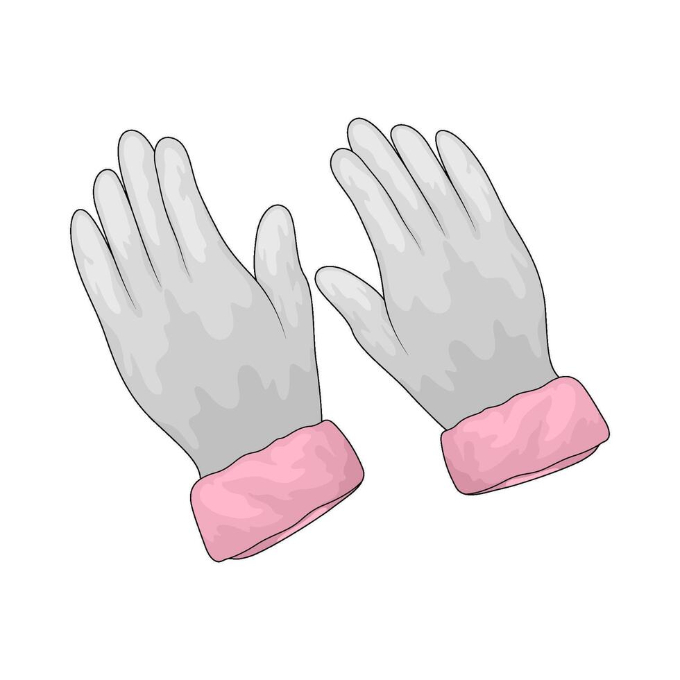 white winter gloves illustration vector