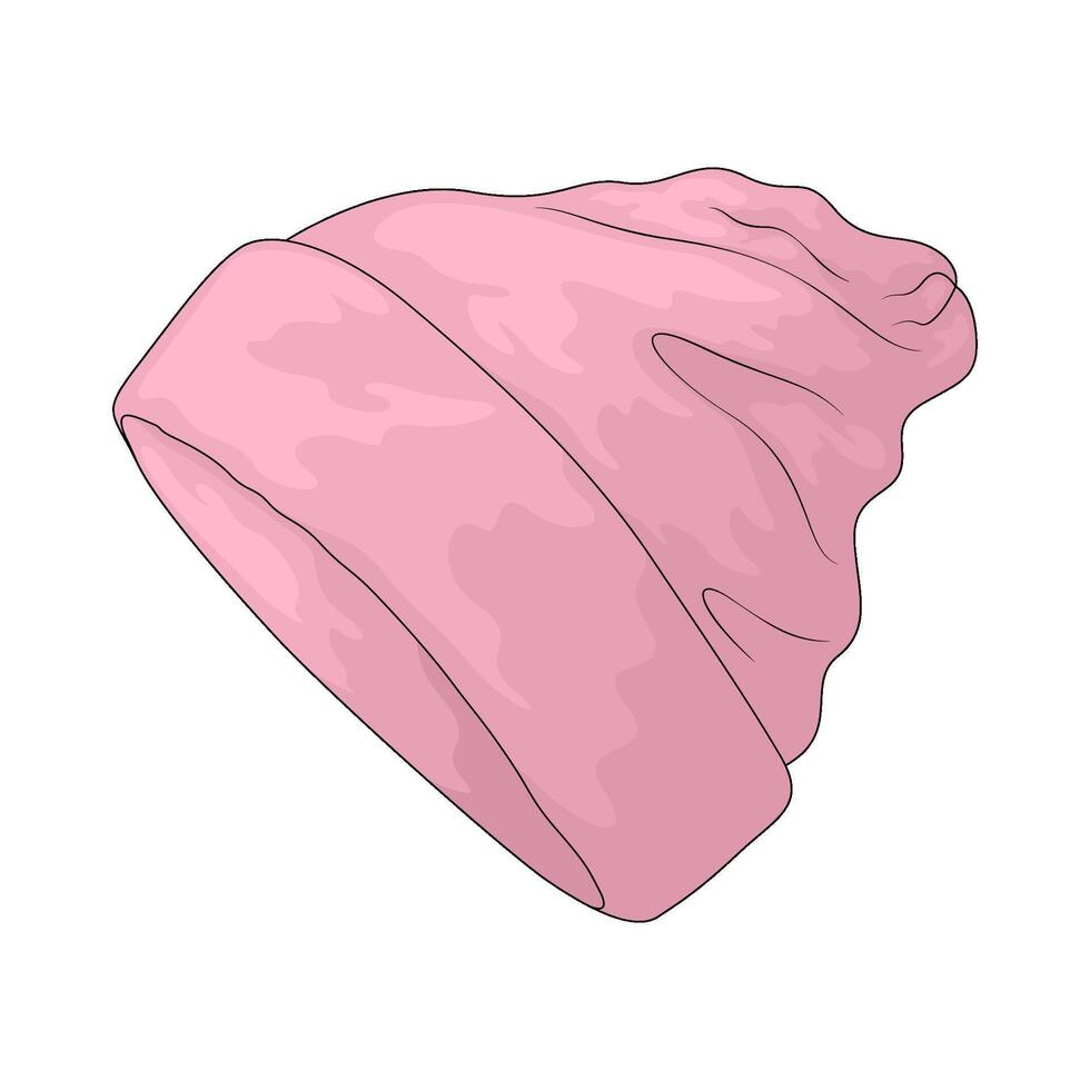 pink wool hat vector