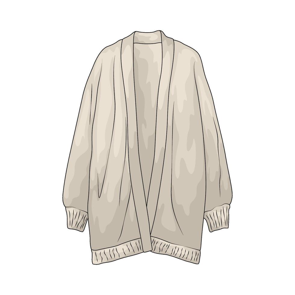 Simple Beige cardigan vector