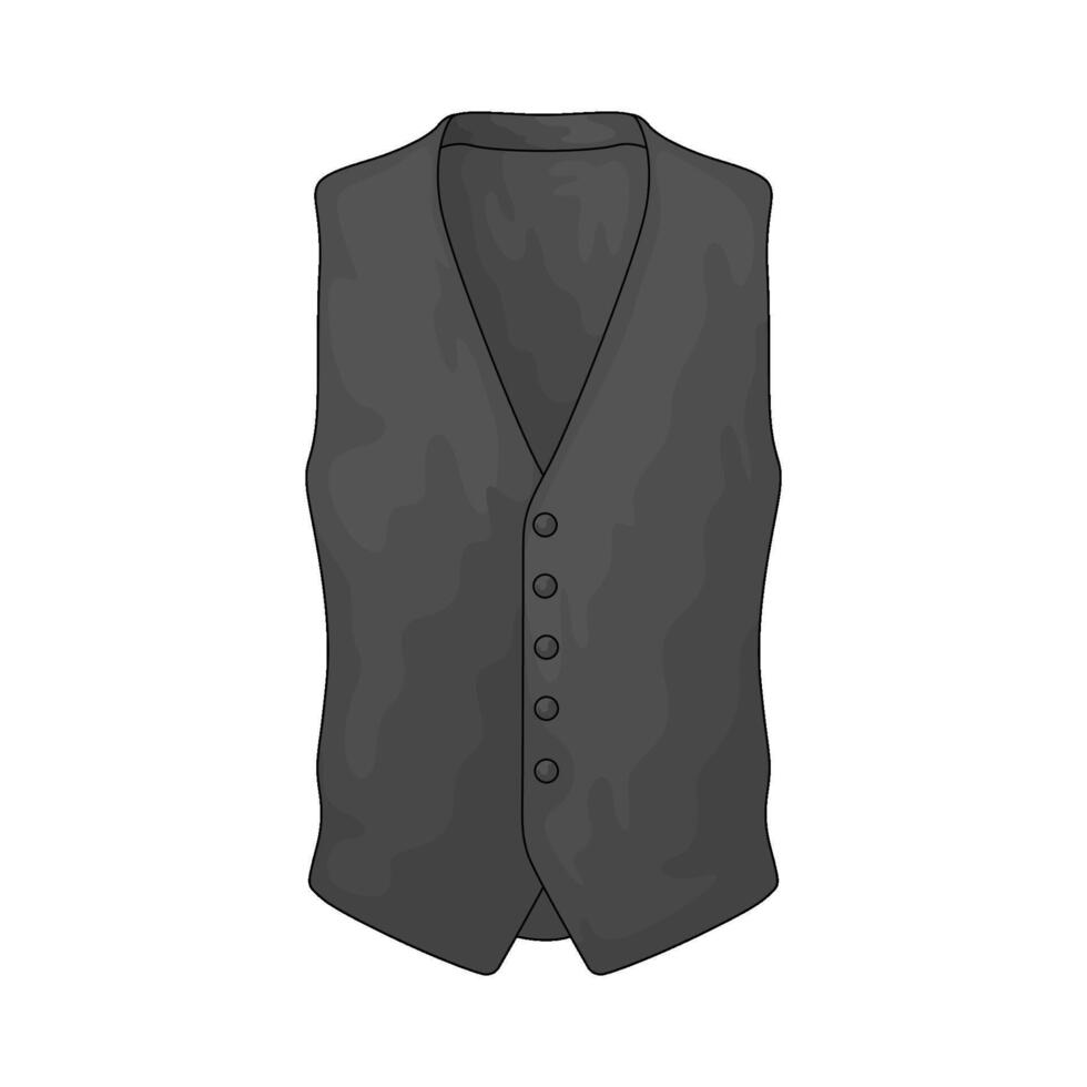 Black Waistcoat illustration vector