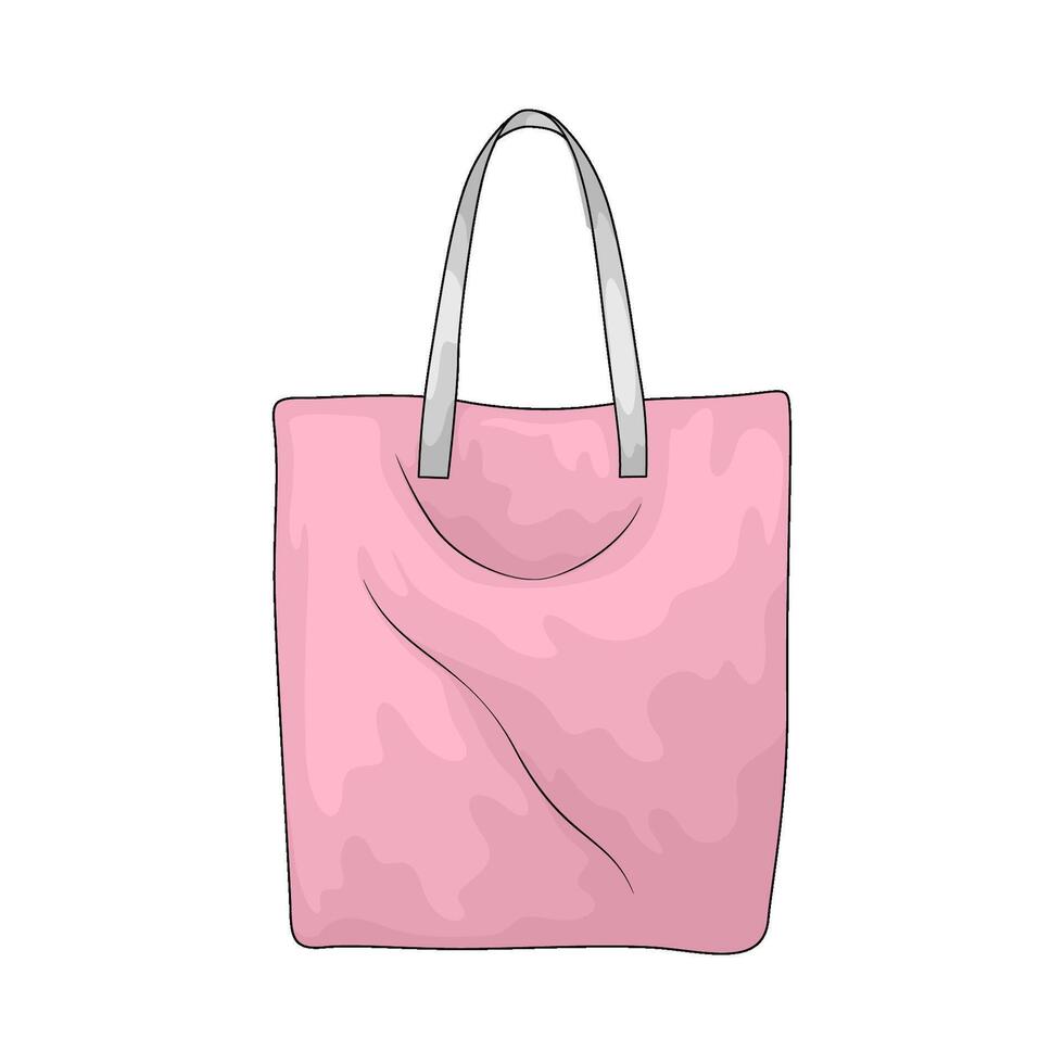 simple pink tote bag vector