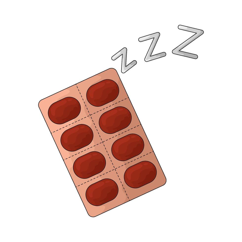 sleeping pill illustration vector