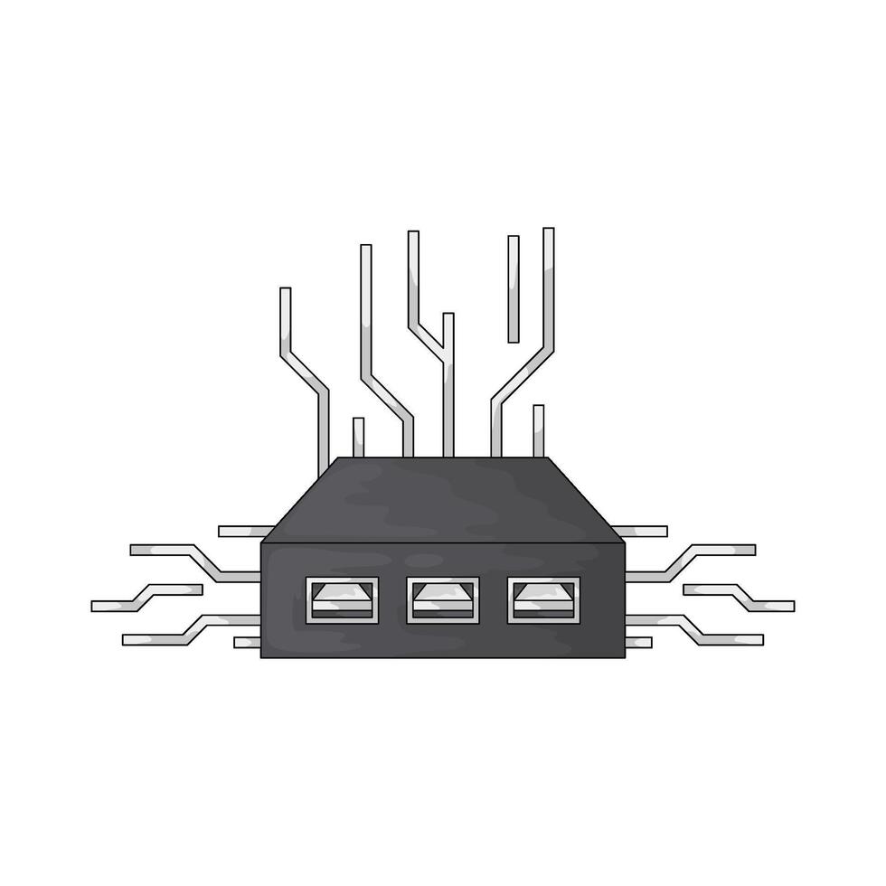 ethernet port illustration vector