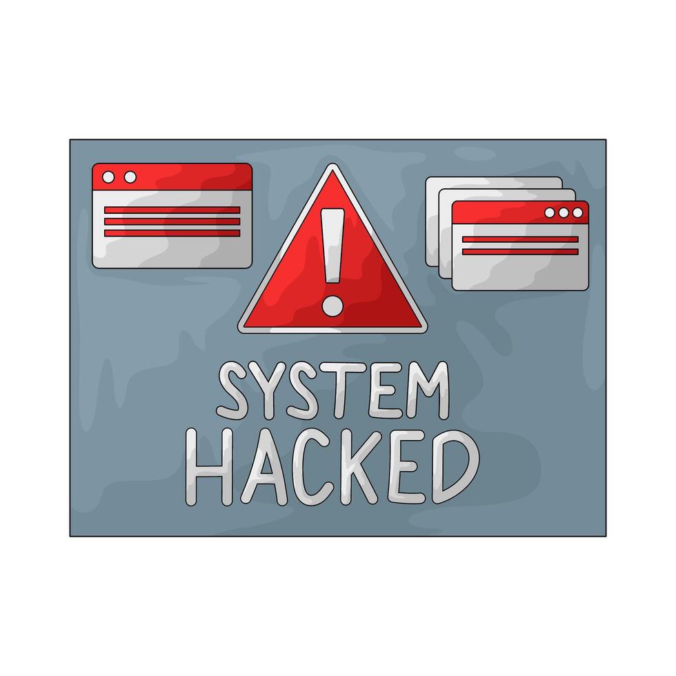 system hacked illustration vector