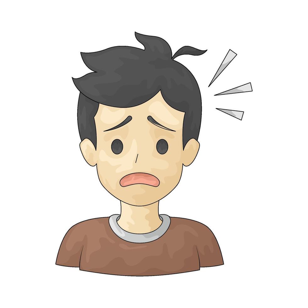 scared man illustration vector
