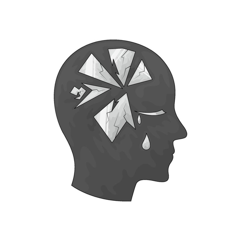 broken mind illustration vector