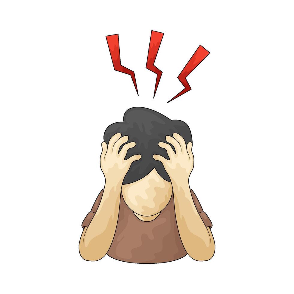 man with severe depression vector