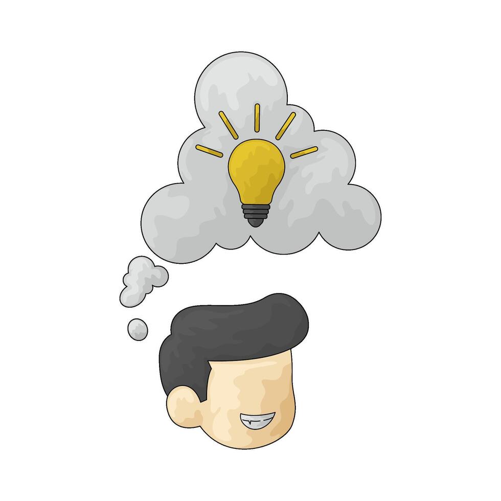 man is thinking about an idea vector