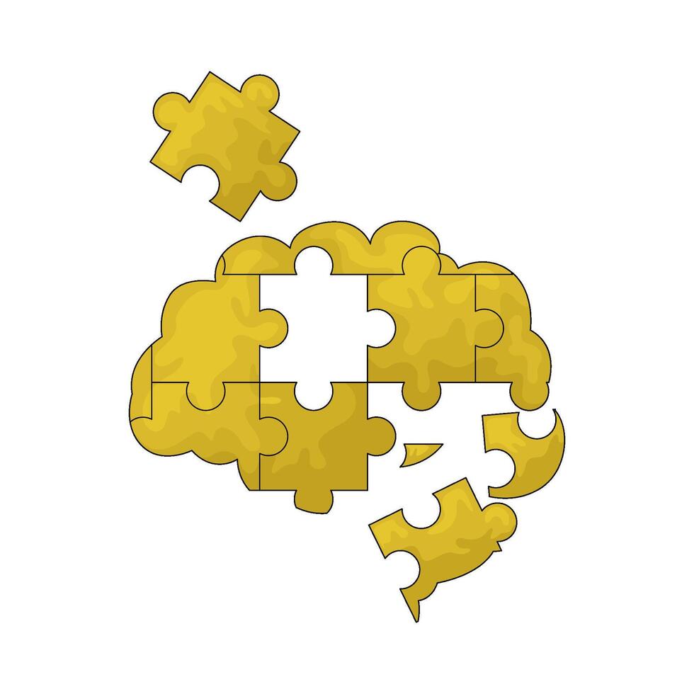 puzzle brain illustration vector