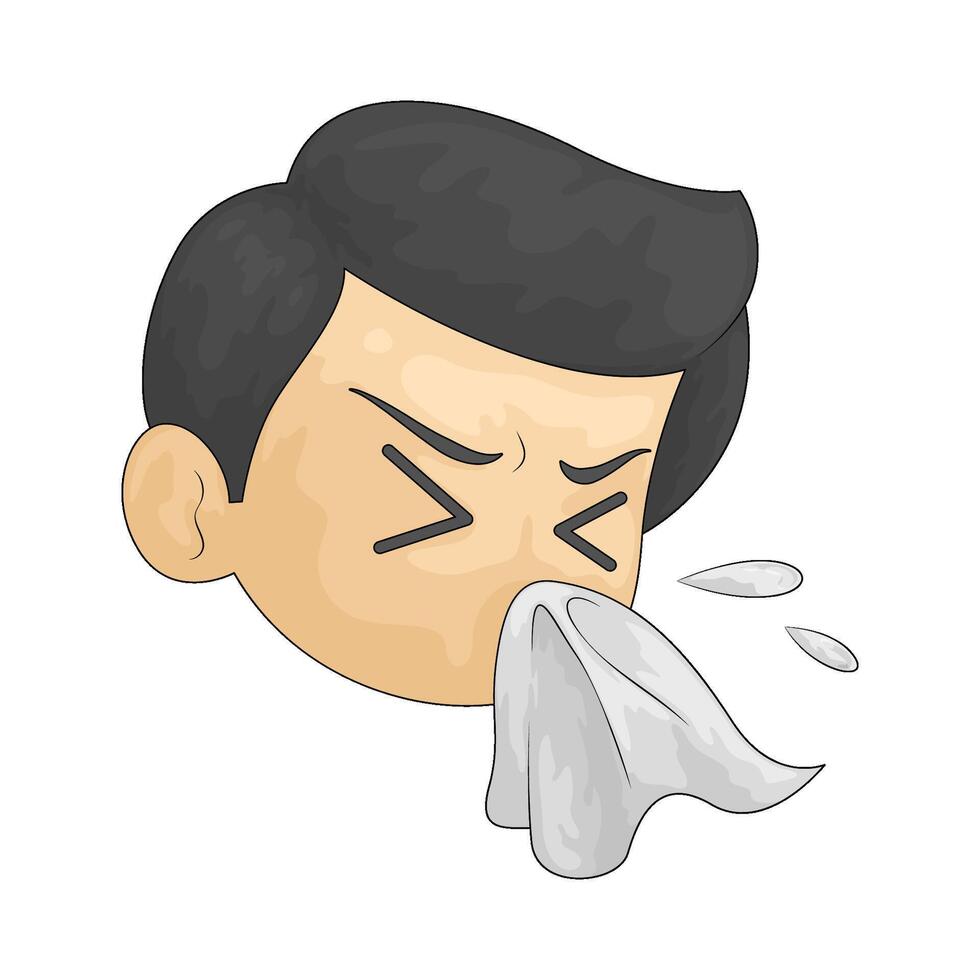 illustration of Sneezing vector