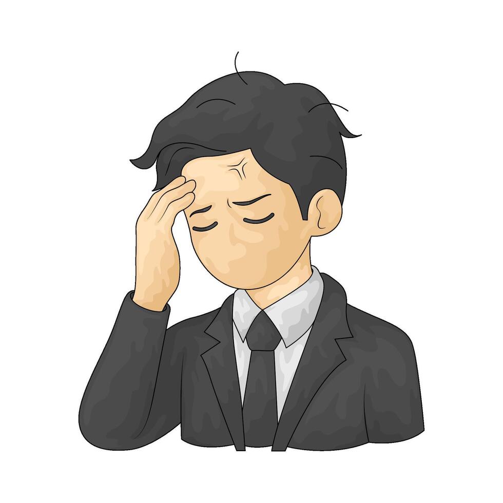 headache man illustration vector