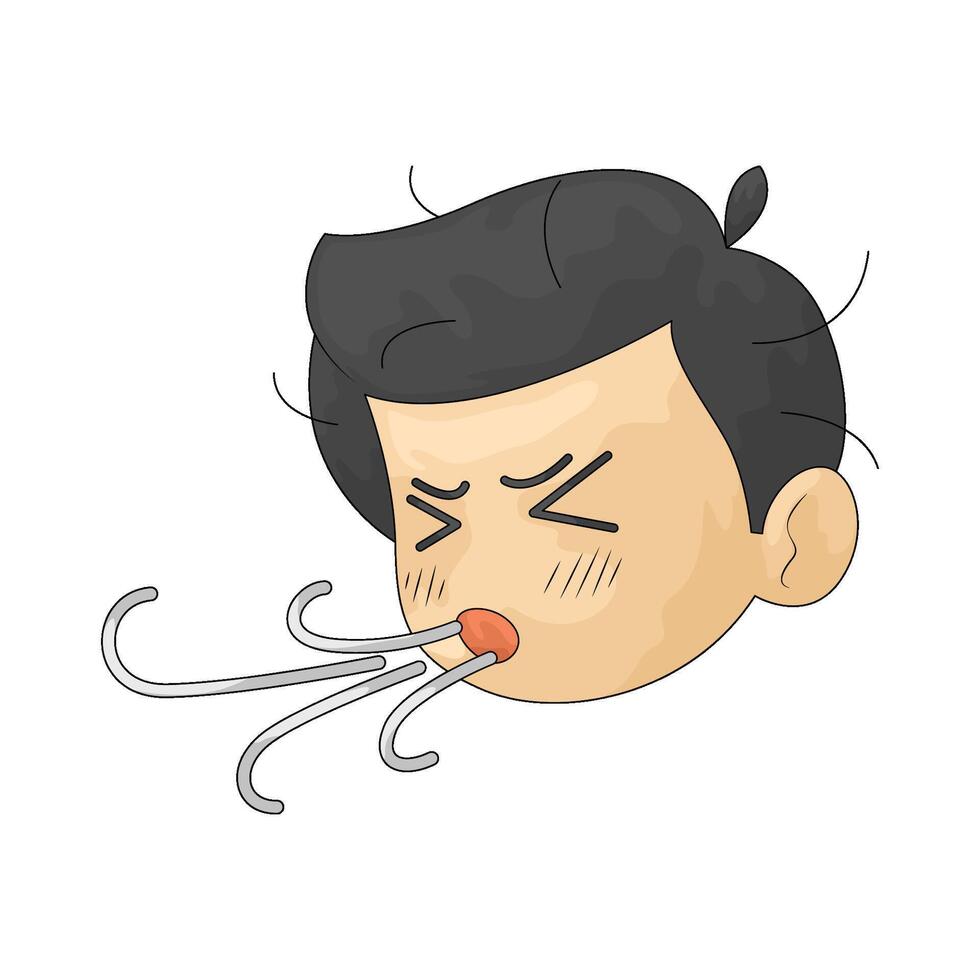 illustration of cough vector