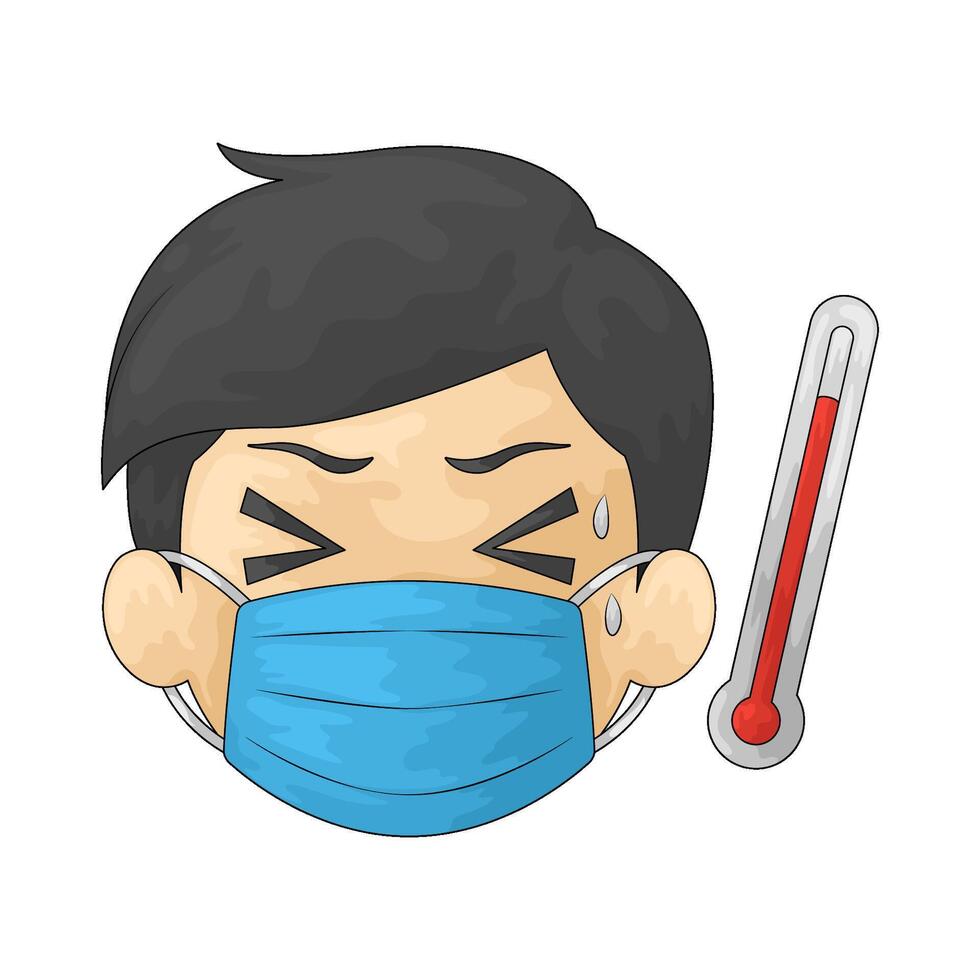 high fever illustration vector