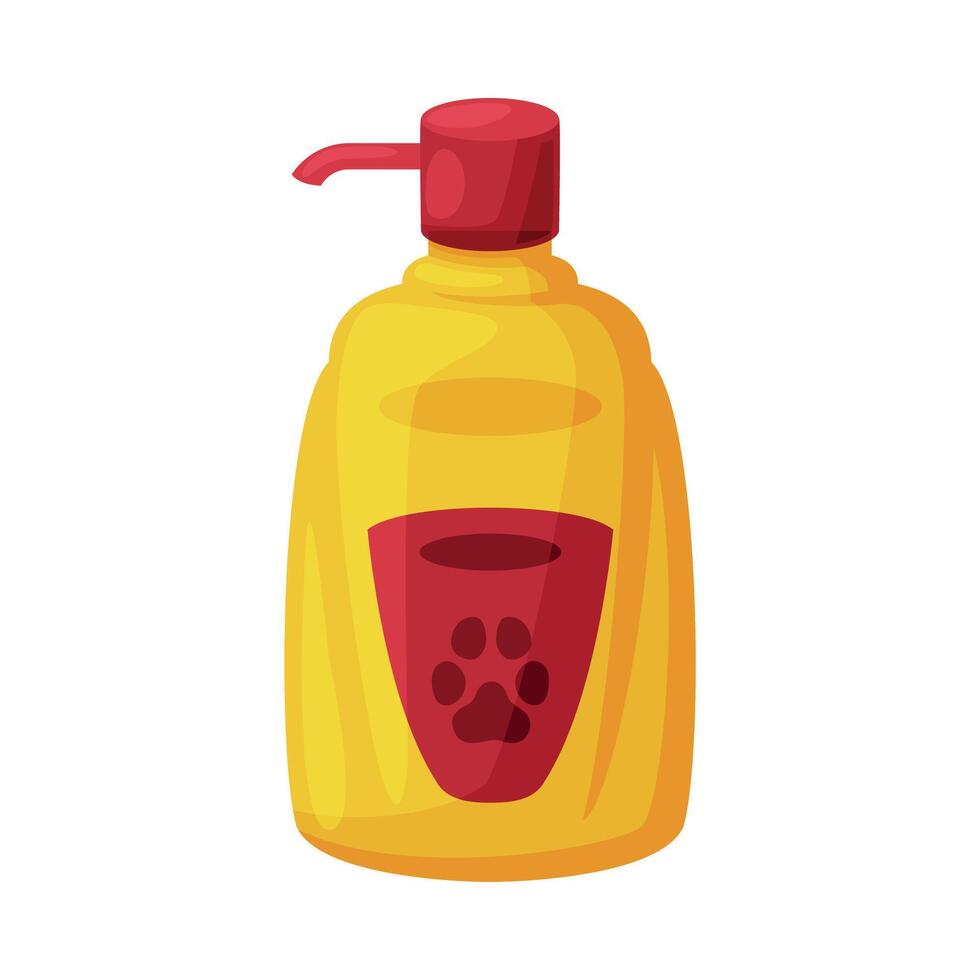 Pet Shampoo, Domestic Animals Care Product Cartoon Style Illustration on White Background vector