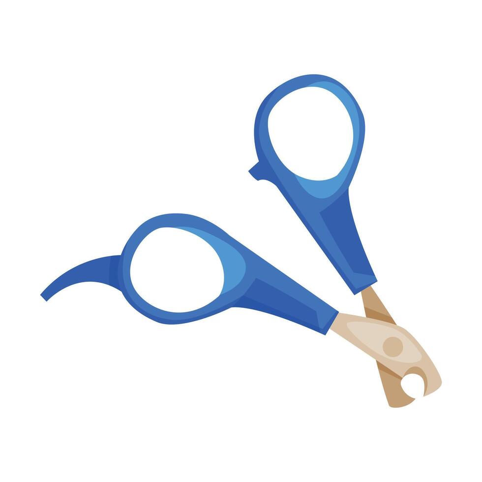 Pet Nail Clippers, Scissors for Claws Cartoon Style Illustration on White Background vector
