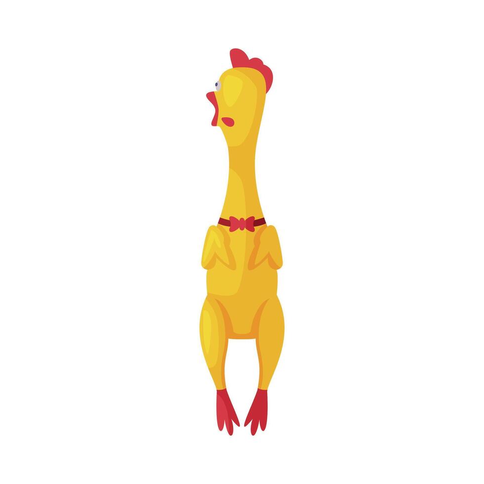 Rubber Chicken Toy for Dog Cartoon Style Illustration on White Background vector