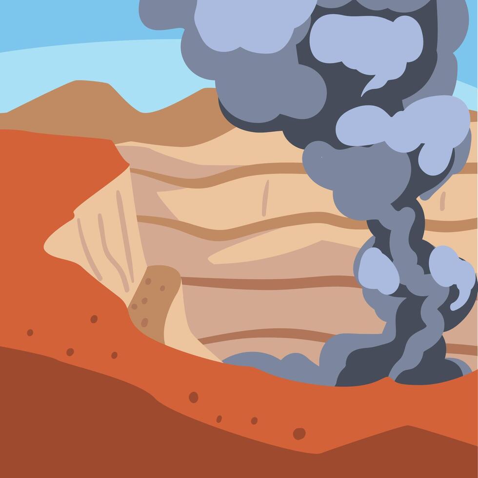 Iron Ore Mining Quarry, Metallurgical Industry Concept Illustration vector