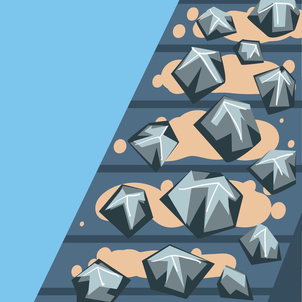 Iron Ore Mining Quarry, Steel and Alloys Production, Metallurgical Industry Concept Illustration vector