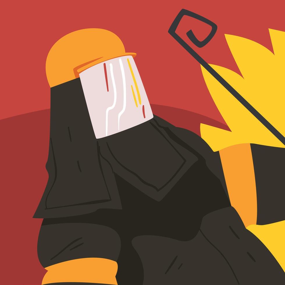 Metallurgy Industry Worker in Uniform and Mask Smelting Metal in Foundry, Steel and Alloys Production, Metallurgical Industry Concept Illustration vector