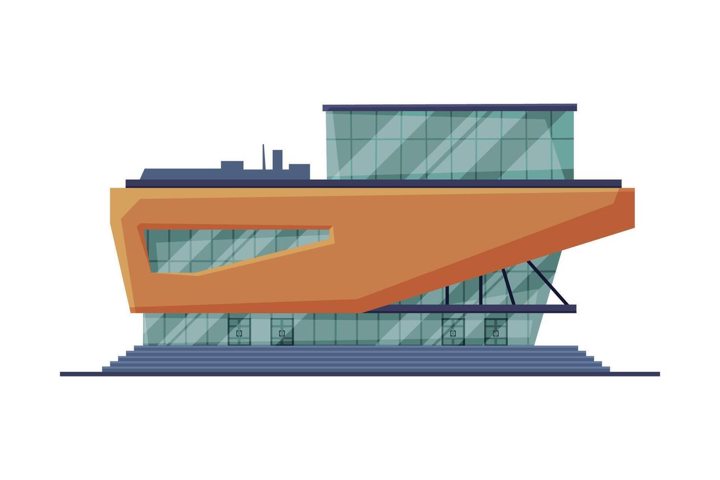 Modern Retail Store, Shopping Center Building, Urban Architecture Design Element Flat Illustration vector