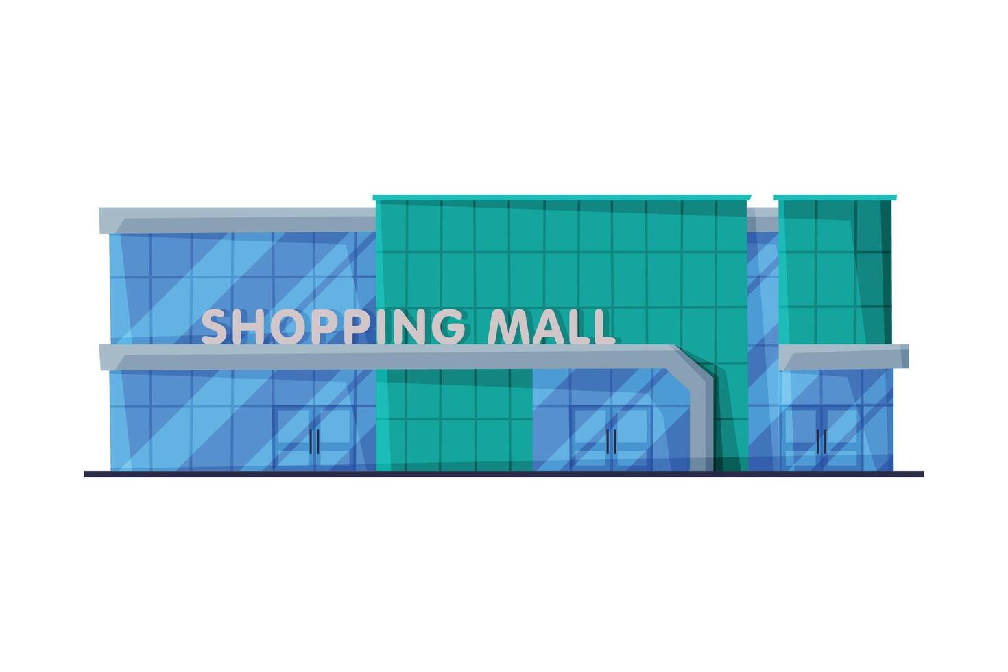 Facade of Shopping Mall Commercial Building, Modern Retail Store, Urban Architecture Design Element Flat Illustration vector