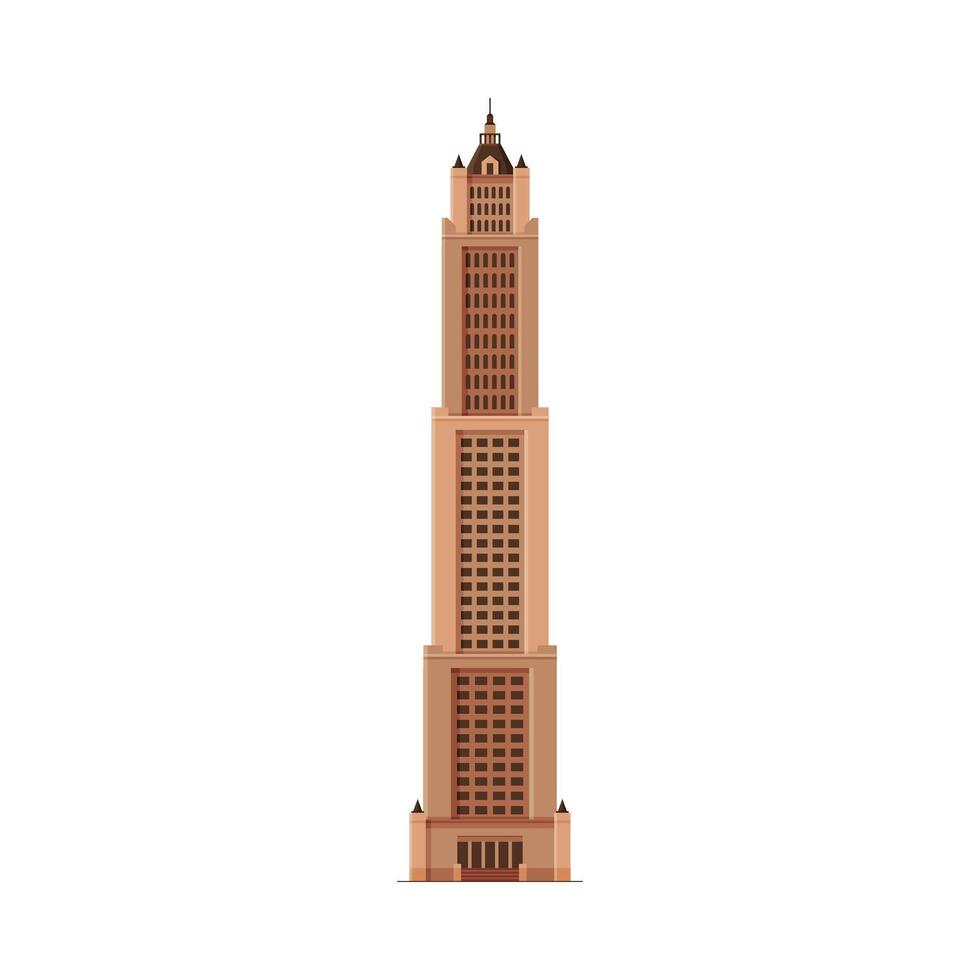 Downtown Skyscraper, City Business or Residential Building Exterior Illustration vector