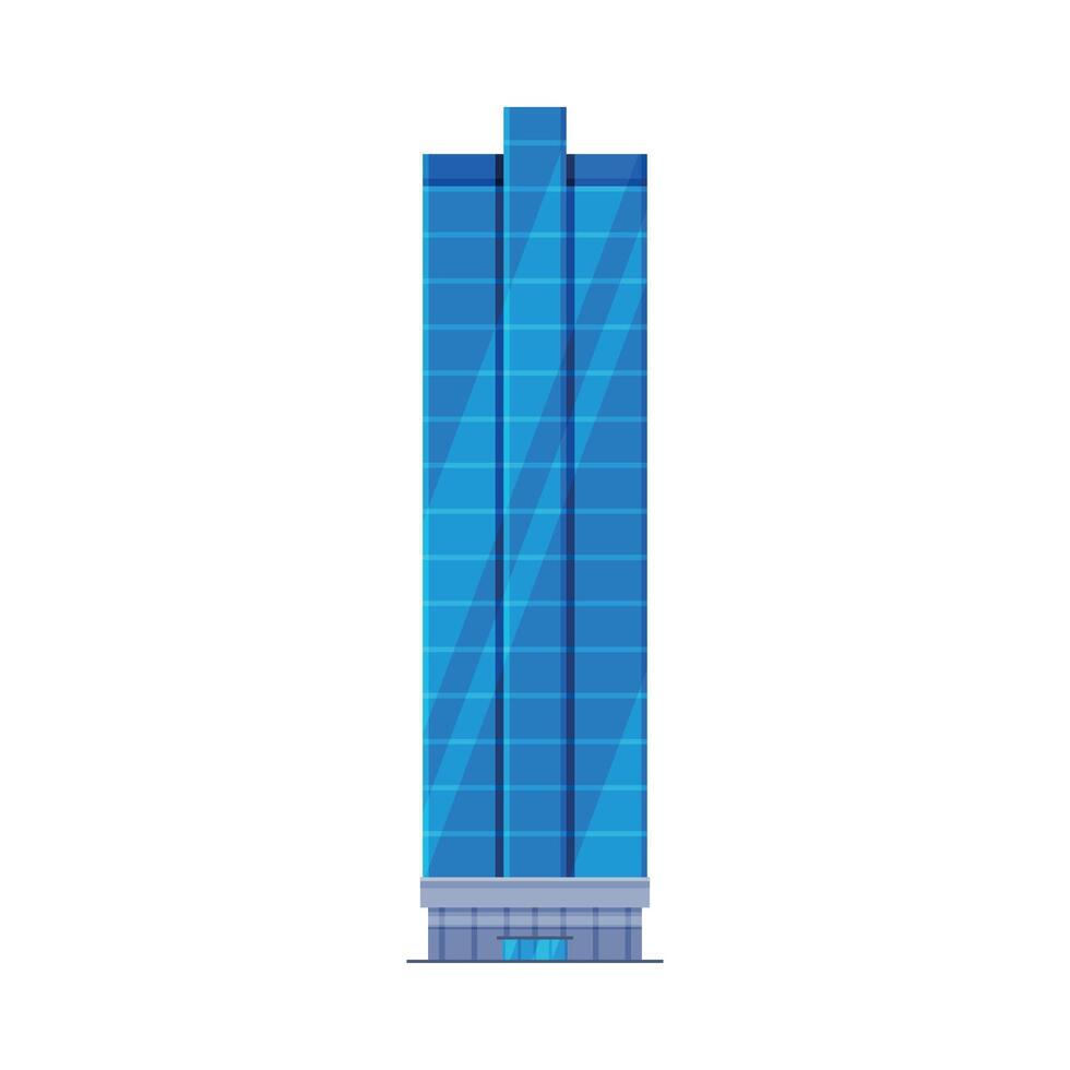 Downtown Skyscraper, Modern City Business or Residential Building Exterior with Reflections on Glass Facade Illustration vector