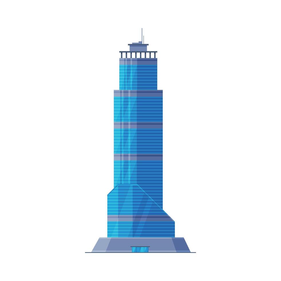 Downtown Skyscraper, Modern City Business or Residential Building Facade Illustration vector